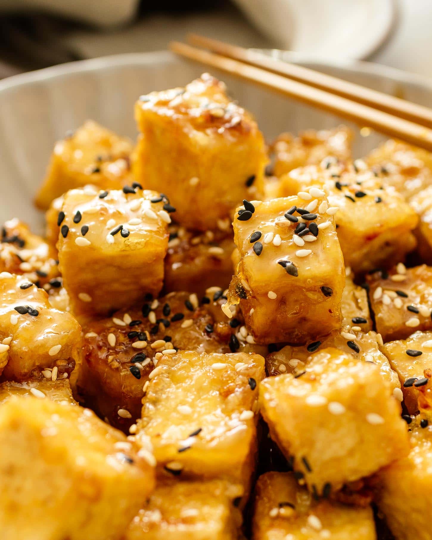 honey garlic tofu bites | www.iamafoodblog.com