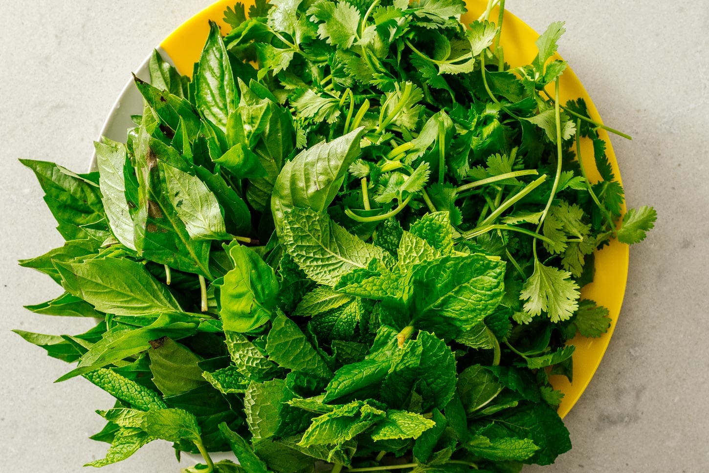 bowl of vietnamese herbs | www.iamafoodblog.com