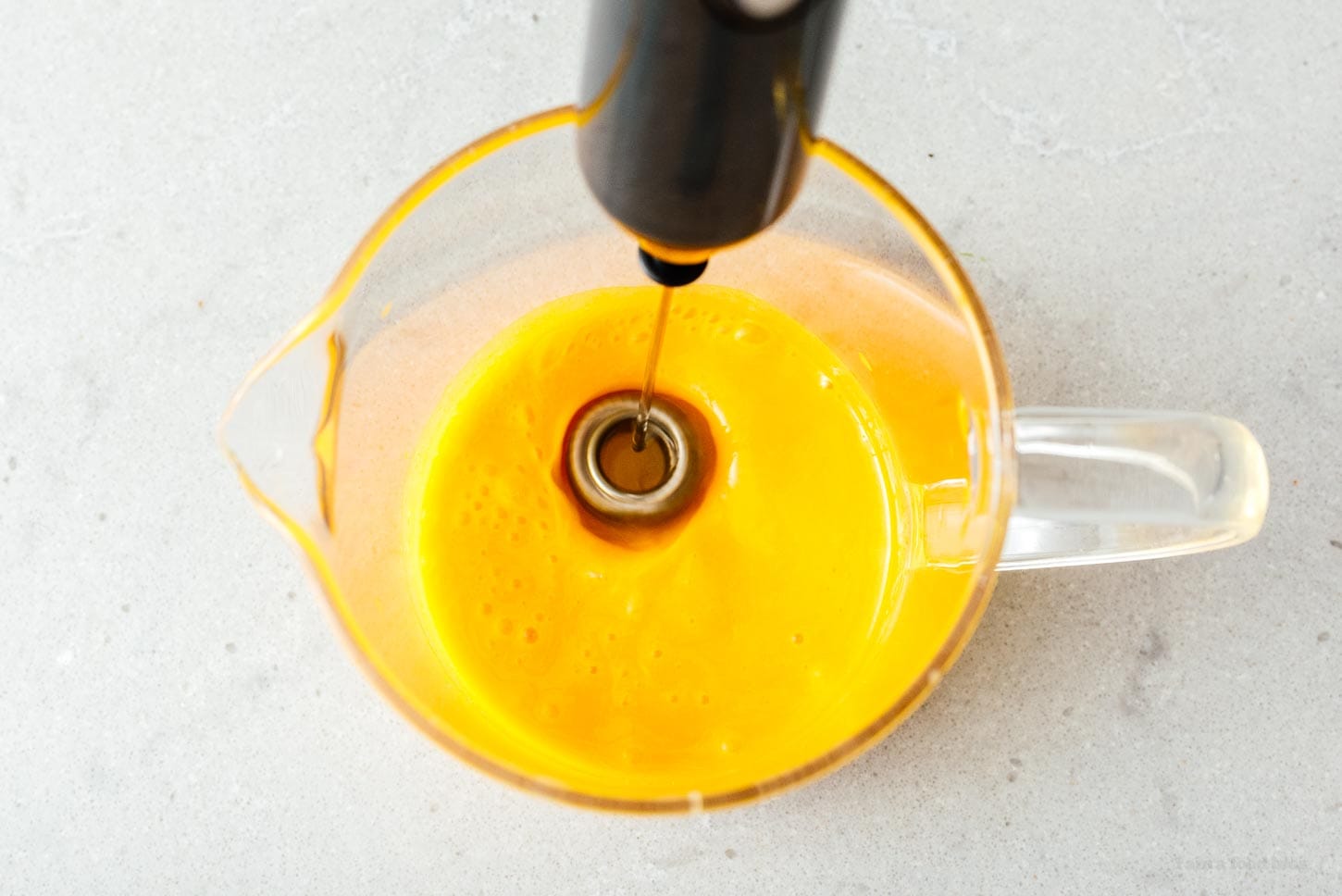 frothing egg for Vietnamese coffee | www.iamafoodblog.com